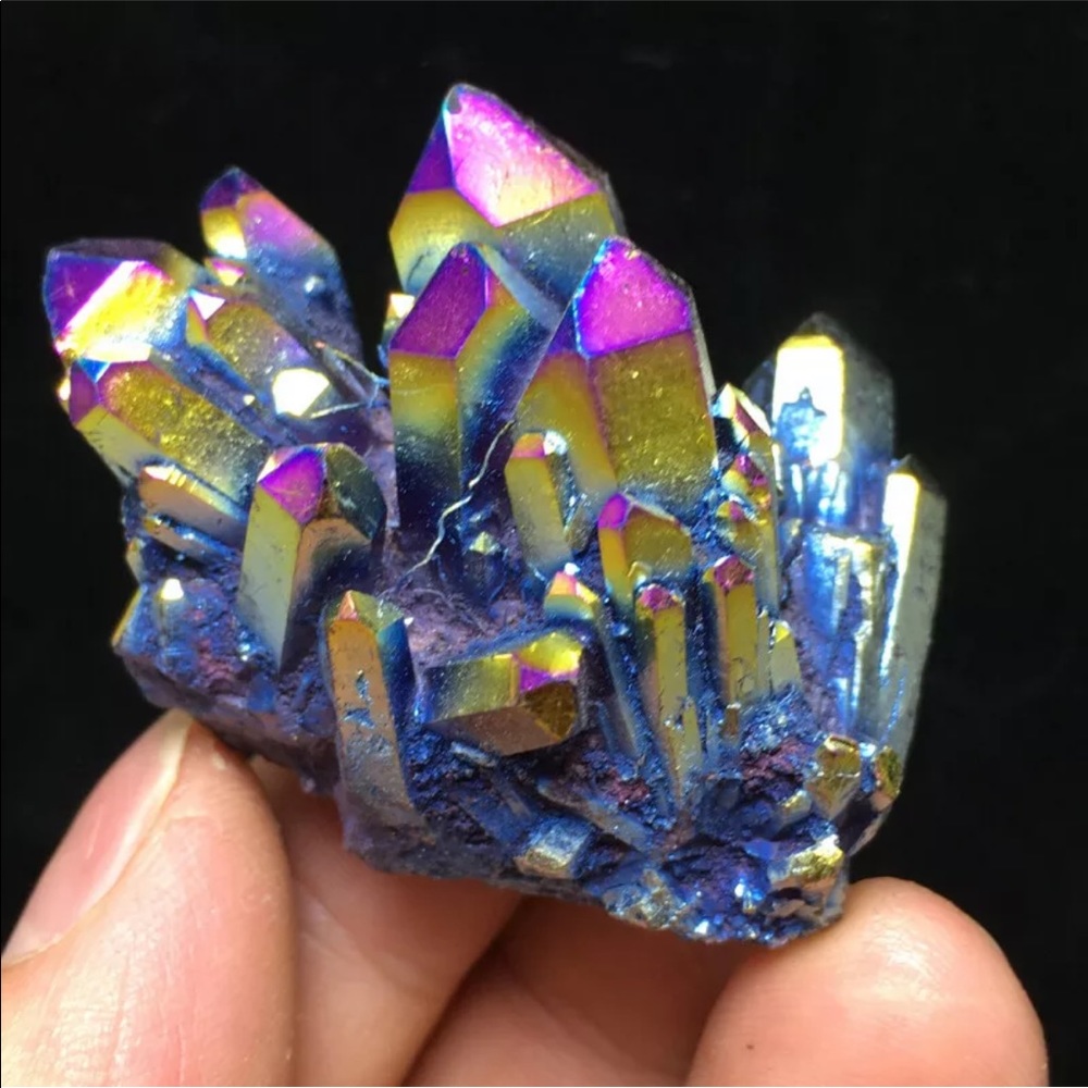 Wow! rainbow Aura Crystal titanium Gemstone